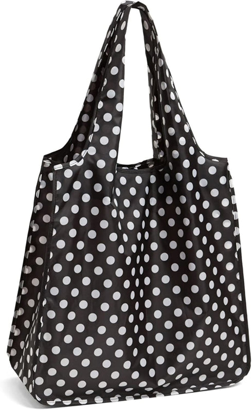 Kate Spade New York Reusable Shopping Tote with Zipper Storage Pouch, Lightweight Foldable Produce Bag