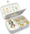 small jewelry box - mini jewelry box - Women travel jewelry case, Portable small jewelry organizer for Rings Earrings Necklace, Gifts for Girls Women ( White)