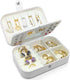 small jewelry box - mini jewelry box - Women travel jewelry case, Portable small jewelry organizer for Rings Earrings Necklace, Gifts for Girls Women ( White)