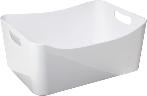 YBMHOME OPEN BIN STORAGE BASKET KITCHEN PANTRY, BATHROOM VANITY, LAUNDRY, HEALTH AND BEAUTY PRODUCT SUPPLY ORGANIZER, UNDER CABINET CADDY 2153 (Medium, White)