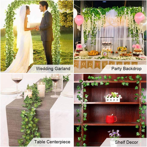 Anoak 24 Pack 180 Feet Artificial Ivy Garland Plant Garland Fake Ivy Leaves Hanging for Home Kitchen Garden Office Party Wedding Wall Decoration