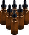 1oz Glass Bottles with Glass Eye Dropper Dispenser for Essential Oils, Kitchen Tools, Chemistry Lab Chemicals, Colognes & Perfumes (6 Pack) by Super Z Outlet (Amber)
