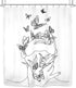 SVBright Women Flower Shower Curtain Abstract Line Ladies 60Wx72H Inch Butterfly Modern Minimalist Creative Female Sketch Aesthetic 12 Pack Hooks Polyester Waterproof Fabric Bathroom Bathtub Panels
