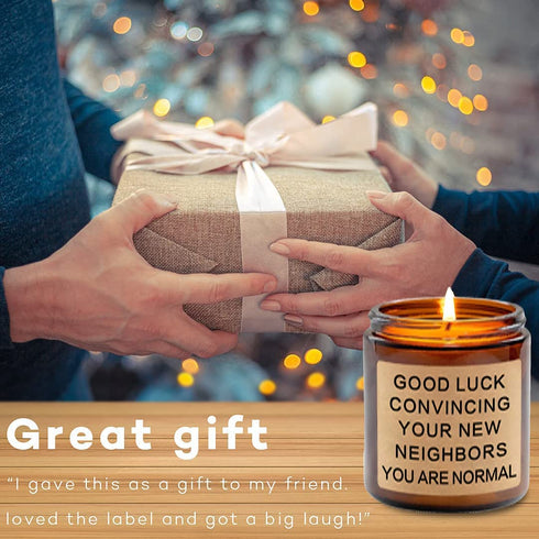 Funny Housewarming Gift, SUVEUS Fruity Scented Candles, House Warming Presents for New House, Funny Gifts for Friends, Highly Scented Long Lasting Natural Soy Jar Candle (7oz)