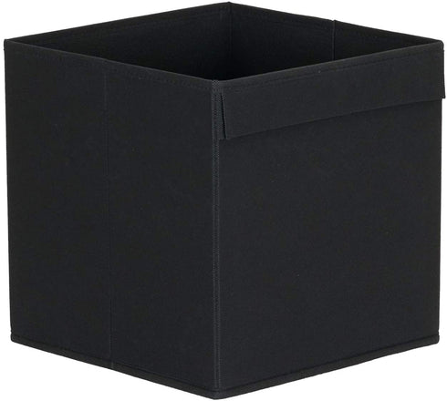 Household Essentials 86-1 Foldable Fabric Storage Bins | Set of 6 Cubby Cubes with Flap Handle, Black