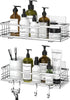 HBlife Shower Caddy No Drilling Shower Organizer with 8 Hooks, 2 Pack Shower Shelves SUS304 Rustproof Bathroom Organizer