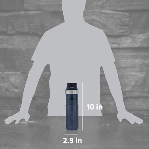 Stanley Classic Trigger Action Travel Mug 12, 16, 20 oz Hot & Cold Thermos Double Wall Vacuum Insulated Tumbler for Coffee, Tea & Drinks BPA Free Stainless-Steel