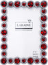 LARAINE Picture Photo Frame 4x6 Rhinestones Metal High Definition Glass Display Pictures for Tabletop Crystal Home Decorative (Red, 4x6)