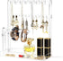 Jewelry Stand Holder Jewelry Tree 4-Tier Necklace Earring Bracelet Ring Watches Hanging Organizer Acrylic Jewelry Display Tower Glasses Perfume Organizer Women Girls Best Gift with Tray