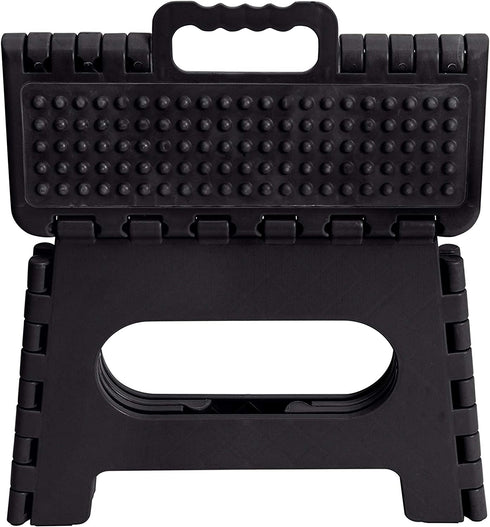 Simplify Black, Sturdy and Safe, Carrying Handle, Easy to Open, for Kitchen, Bathroom, Bedroom, or Adults 9" Anti-Skid Folding Step Stool, Lightweight