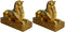 Kisangel 2pcs Sphinx Figurine Resin Egyptian God Statue Desktop Table Mythology Pharaoh Decoration Ornaments (Golden)