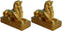Kisangel 2pcs Sphinx Figurine Resin Egyptian God Statue Desktop Table Mythology Pharaoh Decoration Ornaments (Golden)