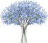 BOMAROLAN Artificial Baby Breath Flowers Fake Gypsophila Bouquets 12 Pcs Fake Real Touch Flowers for Wedding Decor DIY Home Party?Blue?