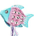 Fish Pinata, Blue, Pink, and Silver Foil, Ocean Party Decorations (17 x 10.5 Inches)