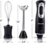 Gourmia GHB2360 12 Speed Illuminating Immersion Hand Blender with Turbo Mode - Comfortable Ergonomic Handle - Whisk Attachment Included - Integrated LED Spotlight - 300 Watt Motor - Black