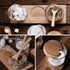 Outamateur Condiment Pots Seasoning Box Set Glass Condiment Canisters Pots with Bamboo Lids Spoon and Tray for Kitchen Coffee Bar Home(Set-of-3PCS)