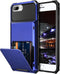 Vofolen Case for iPhone 8 Plus Case Wallet Card Holder ID Slot Anti-Scratch Dual Layer Protective Bumper Rugged TPU Rubber Armor Hard Shell Cover for iPhone 6 Plus 6s Plus 7 Plus 8 Plus Navy Blue