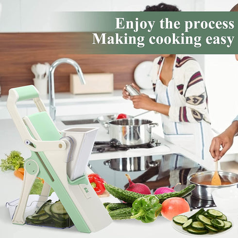MAKINGTEC Mandoline Slicer Vegetable Slicer,Safe Chopper Vegetable Cutter for Kitchen with 5 Stainless Steel Blades, Mandolin Slicing Tool Potato Onion Cutter Kitchen Grater for Fruits and Vegetables