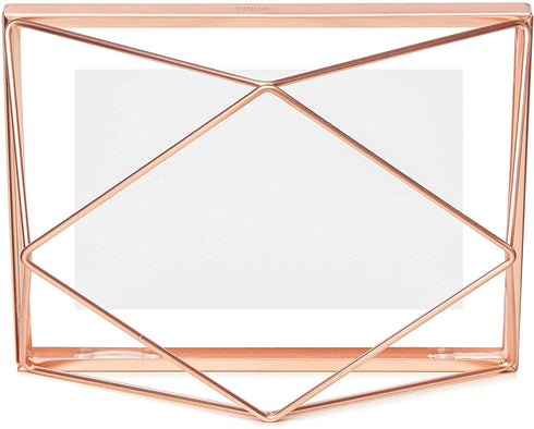 Umbra Prisma Picture Frame, 4 x 6 Photo Display for Desk or Wall, Copper
