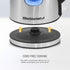 Elite Gourmet EKT-1271 Ultimate 1.7 Liter Electric Kettle Stainless Steel Design & Cordless 360° Base, Stylish Blue LED Interior, Handy Auto Shut-Off Function Quickly Boil Water For Tea & More