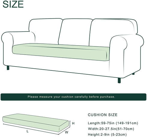 CHUN YI Stretch Couch Cushion Cover Suitable for 3 Settee, Sofa Seat Slipcover with Spandex Jacquard Fabric(Large,Sand)