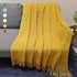 JibHome Knitted Throw Blankets for Couch and Bed, Soft Cozy Knit Blanket with Tassel, Yellow Lightweight Decorative Blankets and Throws, Farmhouse Warm Woven Blanket for Men and Women(Yellow)