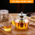 Glass Teapot With Removable Stainless Steel Infuser Premium Durable Borosilicate Glass Tea Kettle for Stovetop - Glass Flowering Tea Kettle With Infusers for loose Tea 1000 ml & Silicone Mat.
