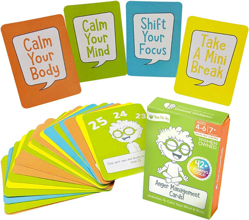 Open the Joy Anger Management Cards for Kids, Anger Control Card Game, 42+ Prompt Cards, Control Feelings and Increase Emotional Intelligence - Ages 4+