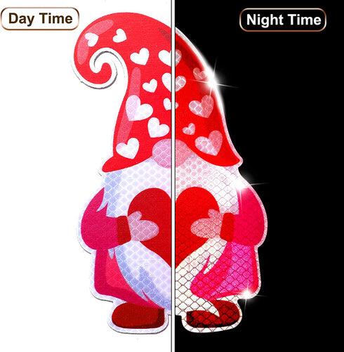 7 Pieces Valentines Day Refrigerator Magnets Gnome Heart Truck Love Magnets Stickers Car Reflective Magnets for Valentine's Day Decorations, Fridge Metal Door Mailbox Locker Office Cabinets Decor