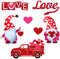 7 Pieces Valentines Day Refrigerator Magnets Gnome Heart Truck Love Magnets Stickers Car Reflective Magnets for Valentine's Day Decorations, Fridge Metal Door Mailbox Locker Office Cabinets Decor