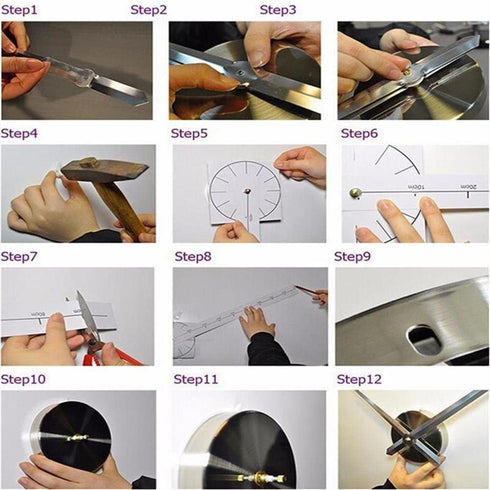 Large DIY Frameless Wall Clock 3D Wall Clock with Mirror Number Stickers for Home Office Decorations (Silver)