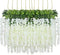 Lmeiosn 12 Pack Artificial Fake Wisteria Vine, 3.6 Feet Wisteria Hanging Garland Flowers, Silk Garland Flowers Ratta Long Bush Flowers String for Wedding Party Garden Greenery Home Wall Decor, White