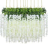 Lmeiosn 12 Pack Artificial Fake Wisteria Vine, 3.6 Feet Wisteria Hanging Garland Flowers, Silk Garland Flowers Ratta Long Bush Flowers String for Wedding Party Garden Greenery Home Wall Decor, White