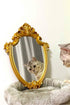 Decorative Wall Mirror of Gold Shield Shape, 16" L x 11" W