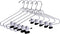 6 Quality Add-On Skirt Blouse Hanger Heavy-Duty Add-On Skirt Hangers with Clips, Multi Stackable Add on Hangers, Adjustable Wide Clip Pants Hanger, Chrome (Skirt Hanger - Wide Clips, 6)