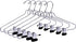 6 Quality Add-On Skirt Blouse Hanger Heavy-Duty Add-On Skirt Hangers with Clips, Multi Stackable Add on Hangers, Adjustable Wide Clip Pants Hanger, Chrome (Skirt Hanger - Wide Clips, 6)