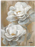 B BLINGBLING Floral Canvas Wall Art Peony Flower Picture Abstract White and Gold Painting Giclee Print Artwork Home Decor for Bedroom Bathroom Ready to Hang 12"x 16"x 1 Panel