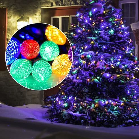 Christmas Lights Outdoor Indoor 43 Feet 50 Led, C9 Led Christmas String Lights UL Certified Extendable Green Wire for Garden Christmas Wedding Party Patio Christmas Decorations