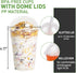 100 PACK 12 oz Clear Plastic Cups with Dome Lids, Disposable Dessert Cups, Parfait cups for Ice Cream, Iced Cold Coffee Drinks, Cupcake, Fruit Cups for Party