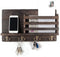 Mail and Key Holder for Wall Decorative - Wall Mounted Rustic Mail Organizer with 4 Double Hooks and Mail Rack, Wood Shelf Home Decor for Entryway, Mudroom, Hallway