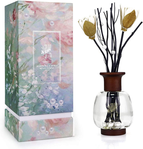 Reed Diffuser Set for Women Gift, Sandalwood Flowers Fragrance Oil Diffuser Sticks Indoor Decor for Home and Office, Living Room, Bathroom, Bedroom, Birthday Gifts