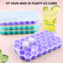 Upgrade Ice Cube Trays, TGJOR 2 Pack Silicone Flexible Ice Cube Trays with Lid, 74 Cubes Ice Trays for Chilled Drinks, Whiskey & Cocktails , Stackable Flexible Safe Ice Cube Trays (blue+purple)