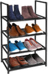 esonstyle 4 Tier Shoe Rack Lightweight Small Shoe Rack 6-8 Pairs Storage Organizer Narrow Shoe Rack for Entryway Shoe Rack Small Shoe Shelf