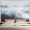 Heopapin Misty Forest Tapestry Forest Trees with Mountain Tapestry Black and White Fantastic Fog Magical Tapestry 3D Vision Nature Landscape Tapestry for Bedroom Living Room Dorm (W78.7 — H59.1)
