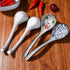 Japanese and Korean Soup Spoon set of 4, Long Curved Handle Asian Retro Chinese Ceramic Rice Spoons for Ramen Noodle(Different Color)