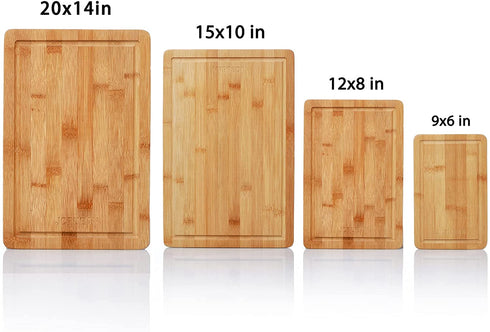 Bamboo Cutting Boards (9x 6") for Kitchen with Juice Groove Kitchen Chopping Small Wood Cutting Board for Meat Butcher Block for Chopping Meat Vegetables Fruits Cheese