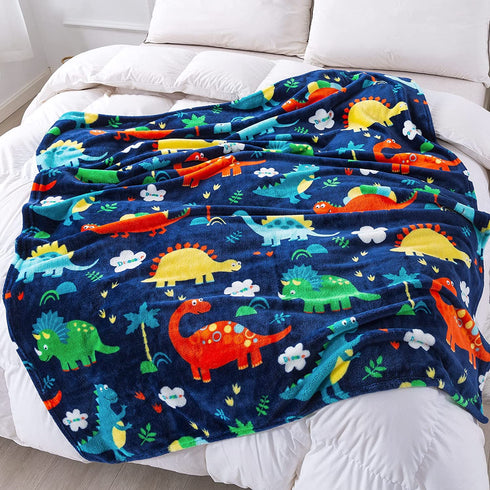 Mermaker Dinosaur Blanket for Boys, Dinosaur Toddler Blanket for Boys and Girls, Cute Dinosaur Blankets for Kids, Toddler Boys Blanket Soft Dinosaur Fleece Kids Blanket for Toddler Bed (50x60 inch)
