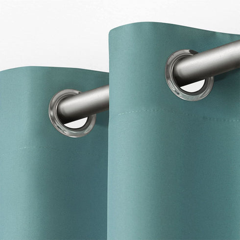 Exclusive Home Indoor/Outdoor Solid Cabana Grommet Top Curtain Panel, Teal, 54x84, 2 Piece