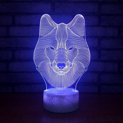 3D Lamp Animals Wolf Night Light Touch Table Desk Lamps 7 LED Colors Changing Lighting Wolf Shape Acrylic Table Desk Bedroom Decoration Cool Gifts Ideas Birthday Xmas (Animals Wolf)