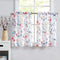 Fragrantex Print Flower Red Kitchen Curtains 45 inch length Multi-Color Linen Texture,Small Window Curtains Travel Trailer Rustic Farmhouse Floral Sheer Tiers Curtains 2 Panels Rod Pocket 28"W x 45"L